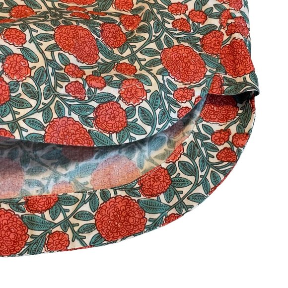 Tulip Top Button Down Floral Tunic 100% Cotton Long Sleeve Size Large Boxy - Picture 10 of 13